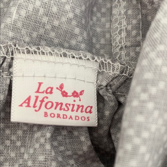 Gray and Red Pleated Ruffled Knee-Length Sundress - Picture 2 of 7